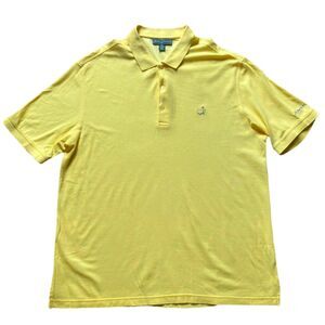 Masters Collection Yellow 100% Pima Cotton Polo Shirt Button-Up Men's Size M